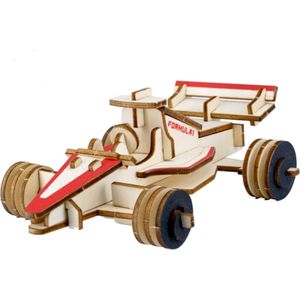 Bouwpakket 3D Puzzel Formule 1- auto van hout- kleur