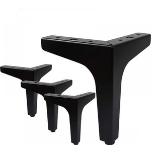 4 stuks - Meubelpoten - meubelpoot - Bankpoten - meubelpootjes zwart - 15 cm - ijzer - driehoekige - voor kast, Banken