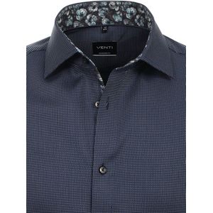 Blauw Venti Heren Overhemd Met Motief En Bloemenkraag Modern - M