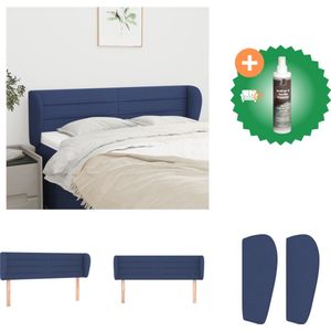 vidaXL Hoofdbord Blauw - 147 x 23 x 78/88 cm - Duurzaam en Comfortabel - Bedonderdeel - Inclusief Reiniger