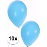 10x stuks lichtblauwe ballonnen 25 cm - Geboorte - Jongen geboren - Babyshower - Feestartikelen/versieringen