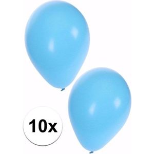 10x stuks lichtblauwe ballonnen 25 cm - Geboorte - Jongen geboren - Babyshower - Feestartikelen/versieringen