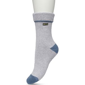 Bonnie Doon Huissokken met Anti-Slip voor Dames Licht Grijs maat 36/42 - Warme Slofsokken - Badstof Binnenzijde - Zeer Zachte Winter Sokken - Thuis Sokken - Home Socks - Niet knellend - Gladde naden - Katoen - Light Grey Heather - BP211124.107