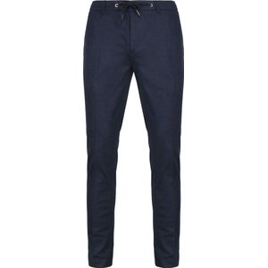 Suitable - Chino Das Pied de Poule Navy - Heren - Maat 26 - Slim-fit