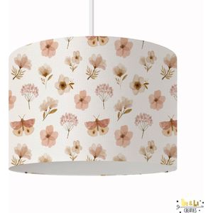 Hanglamp vlinders en bloemen - lampen - 30x30x24 cm - kinder & babykamer - kunststof - wit - excl. lichtbron