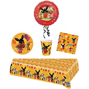 Bing het konijn - Bing Bunny - Feestpakket - Feestartikelen - Kinderfeest - 8 Kinderen - Tafelkleed - Bekers - Servetten - Bordjes - Folie ballon.