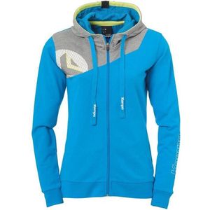 Kempa Core 2.0 Hood Jacket Dames Kempablauw-Donker Grijs Melange Maat L