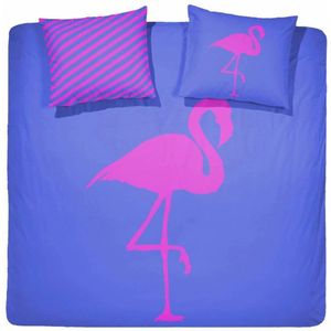 Hoogwaardige Percaline Katoen Tweepersoons Dekbedovertrek Flamingo | 200x200/220 | Fijner Geweven | Topkwaliteit