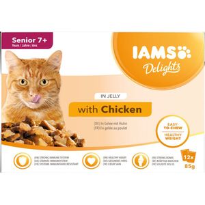 Iams Delights Pouch Multipack Senior Chicken Jelly 12 x 85 gr