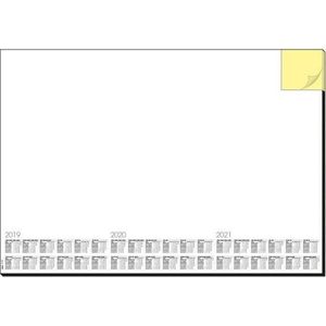 2x Bureau onderleggers/placemats van papier 59.5 x 41 cm - Kalender 2019/2020/2021 - 30 vellen - Bureau beschermers - design memo white