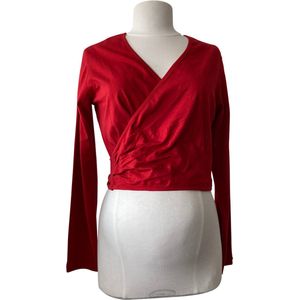 FRAGILE Cardigan (Wrap) met lange mouw X1101 Cotton/Modal Jersey kleur: Rood, maat: XL