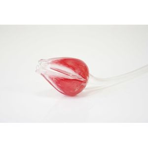 Glazen Bloem Tulp Rood/wit, Tulpen Van Glas, Jubileum Cadeau | Kunstbloemen