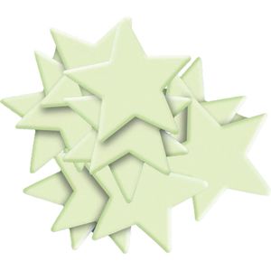 Sterrenhemel stickers glow in the dark - Dia 8 cm - 12x stuks - Lichtgevende stickers - Kinderkamer decoratie/versiering