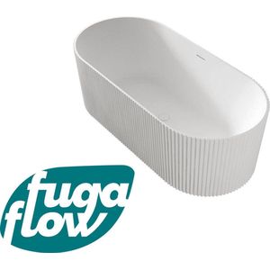FugaFlow Eccelente Anta vrijstaand bad - ribbel - 170x80x58cm - met afvoer - acryl - mat wit - Black Friday -