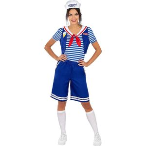 Funidelia | Robin Ahoy Stranger Things Kostuum Official Netflix voor vrouwen  Films & Series, Netflix, Eleven, Dustin - Kostuum voor Volwassenen Accessoire verkleedkleding en rekwisieten voor Halloween, carnaval & feesten - Maat L - XL - Blauw