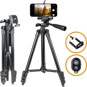 Telefoonhouder met afstandsbediening – Tripod Camera Statief 102 cm - Zwart