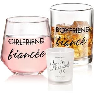 Selbro ® Verlovingsgeschenken voor koppels - Whisky en Wijnglazen Set