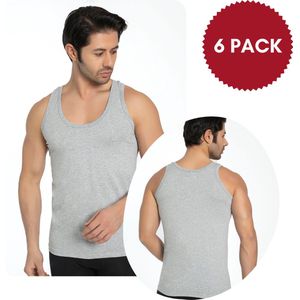 SPRUCE UP - onderhemden - Katoen - hemden heren - Grijs - Maat L - 6 Pack