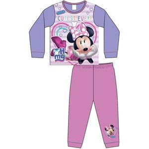 Minnie Mouse pyjama - roze met paars - Minnie Mouse Disney pyama - maat 104/110