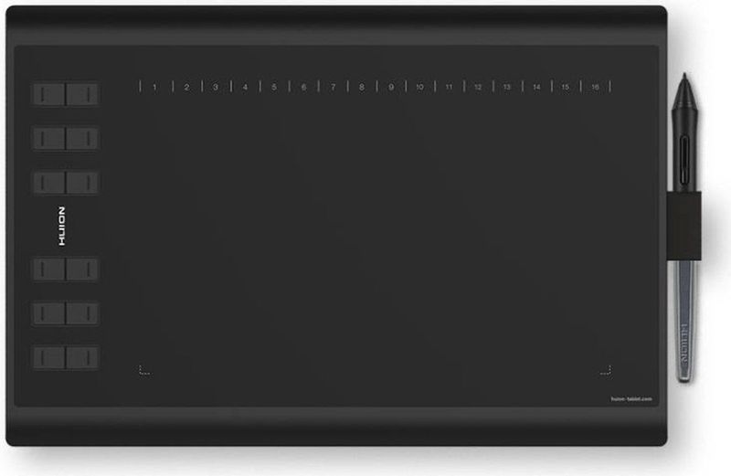 HUION H1060P grafische tablet 5080 lpi 250 x 160 mm USB Zwart