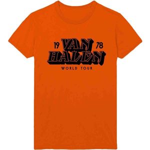 Van Halen - World Tour '78 Heren T-shirt - L - Oranje