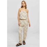 Urban Classics - Viscose Bandeau Jumpsuit - 4XL - Creme/Zwart