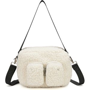 Núnoo Ellie Teddy Schoudertassen Dames - Beige - Maat ONESIZE