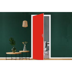 Deursticker Rood - Kleur - Effen - 95x235 cm - Deurposter