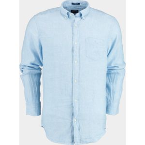 Gant Casual hemd lange mouw Blauw Overhemd blauw 100% linnen 3012420/468