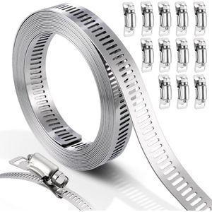 Slangklem kit DIY 98 voet metalen band + 12 sterkere bevestigingsmiddelen