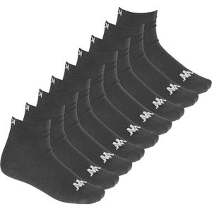 Kappa sneakersokken - enkelsokken - 9 paar - maat 35-38 - zwart - sokken dames en heren - cadeau