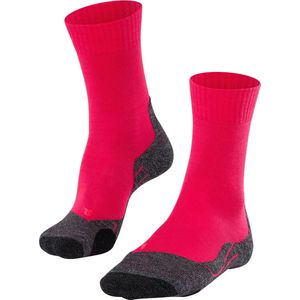 FALKE TK2 Wandelsokken anti blaren, medium padding merinowol sportsokken dames rood - Matt 41-42