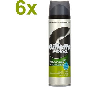 Gillette - Mach3 Gel - Close & Fresh - Scheergel/Scheerschuim - 6x 200ml