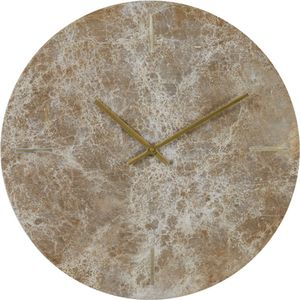 Light & Living Klok 'Moreno' 43cm, Marmer, kleur Bruin
