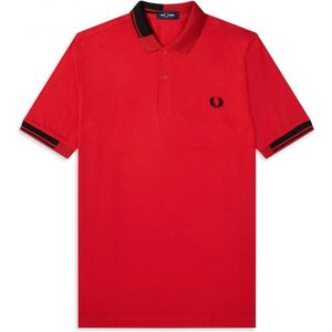 Fred Perry - Abstract Collar Polo Shirt - Rode Polo - XS - Rood