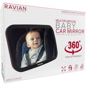 Autospiegel voor achterbank - Groot verstelbaar onbreekbaar brede autospiegel voor baby's / kinderen