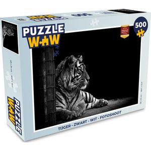 Puzzel Tijger - Dieren - Zwart - Wit - Legpuzzel - Puzzel 500 stukjes