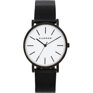 FLARROW Black Edition Ø40MM - Mesh - Zwart / Wit Horloge