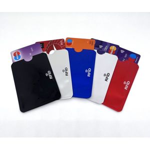 RFID bankpas beschermer 5-pack (pvc-alu-silver) / rfid pasjeshouders in 5 kleuren / RFID Blocker / NFC Bankpas en Creditcard RFID Beschermhoesjes / RFID pasjeshouder pinpas creditcard hoesjes.