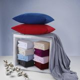 Bed Couture Flannel Fleece Kussenslopen 100% Katoen Extra zacht en Warm - Set van 2 - 50x70 Cm - Rood