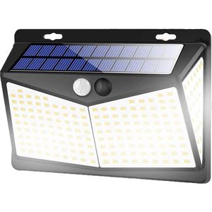 Living Nine® Solar Buitenlamp Met Bewegingssensor - Wandlamp op Zonne energie - 208 LED - Waterdicht - Tuinverlichting - Met Sensor - Voor Buiten - Zwart