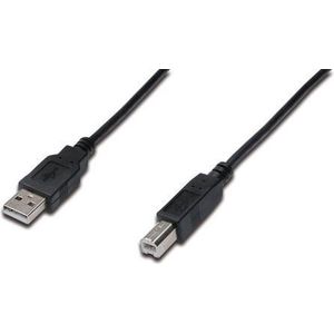 Digitus USB-kabel USB 2.0 USB-A stekker, USB-B stekker 3.00 m Zwart