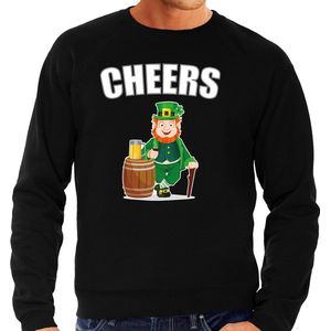 St. Patricks day sweater zwart voor heren - Cheers - Ierse feest kleding / trui/ outfit/ kostuum M