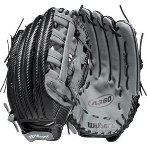 Wilson - MLB - Honkbal - Softbal - A360 - Slowpitch Honkbalhandschoen - Volwassenen - Zwart/Grijs - 13 inch