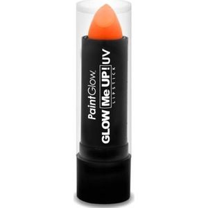 Neon oranje matte UV lippenstift/lipstick -  Lichtgevende glow in the dark/blacklight - Schmink/make-up oranje thema