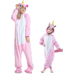 Leuke Dieren Onesie - Lichtroze Eenhoorn - Maat M (158-166) - Pyjama - Jumpsuit - Kostuums - Pyjama's - Nachtkleding - Themafeest - Verkleedkleding - Carnavalskleding - Dames - Heren- Kinderen - Volwassenen - Halloween