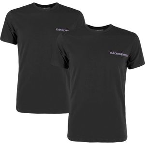 Emporio Armani 2P O-hals shirts small logo zwart - M