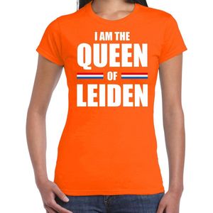 Koningsdag t-shirt I am the Queen of Leiden - dames - Kingsday Leiden outfit / kleding / shirt M