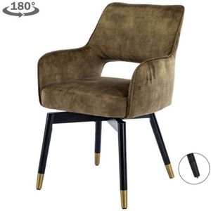 Lenno Armstoel - fabric Adore 16 Forest green (draaibaar)