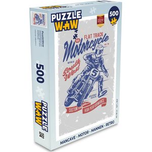 Puzzel Mancave - Motor - Mannen - Retro - Legpuzzel - Puzzel 500 stukjes